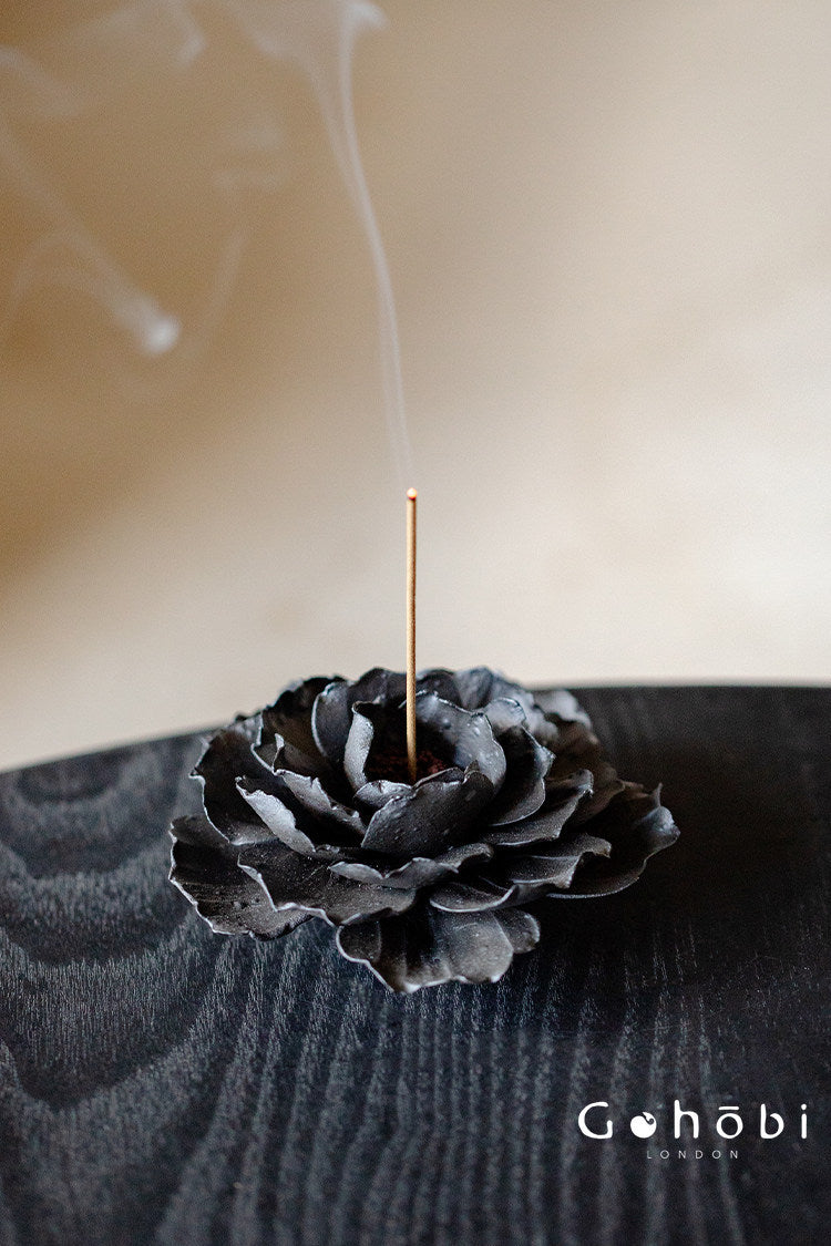Gohobi Handmade Floral Incense Holder 004 - Peony Stoneware