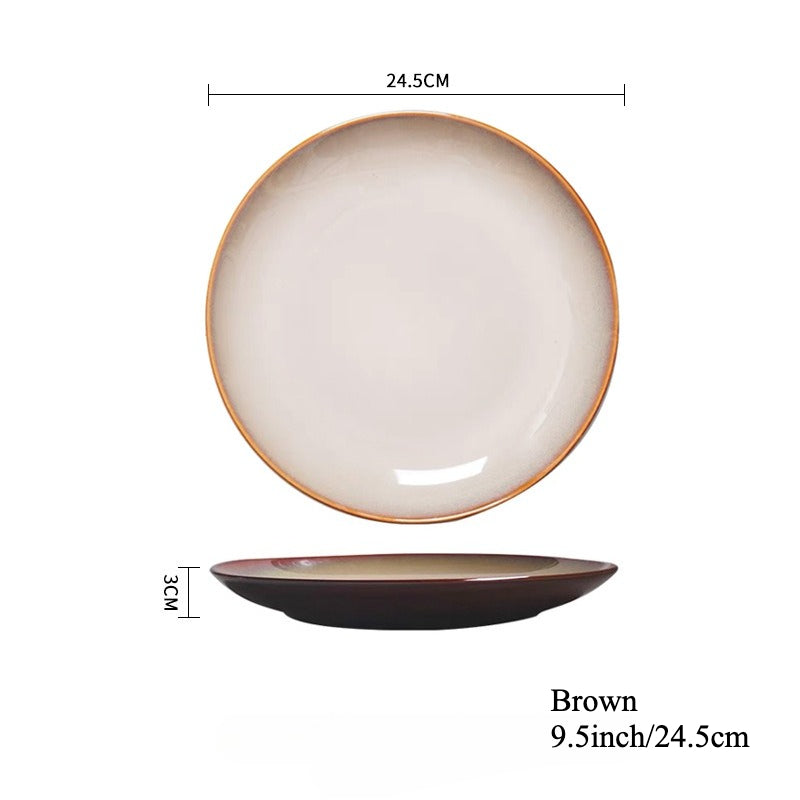 Gohobi Kiln-Change Ceramic Flat Dining Plate