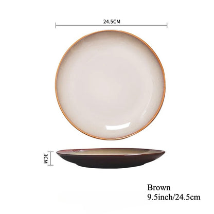Gohobi Kiln-Change Ceramic Flat Dining Plate
