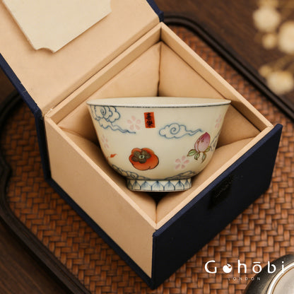 Gohobi Hand-Painted Linglong Porcelain Teacup – Jingdezhen Gongfu Tea Tasting Cup