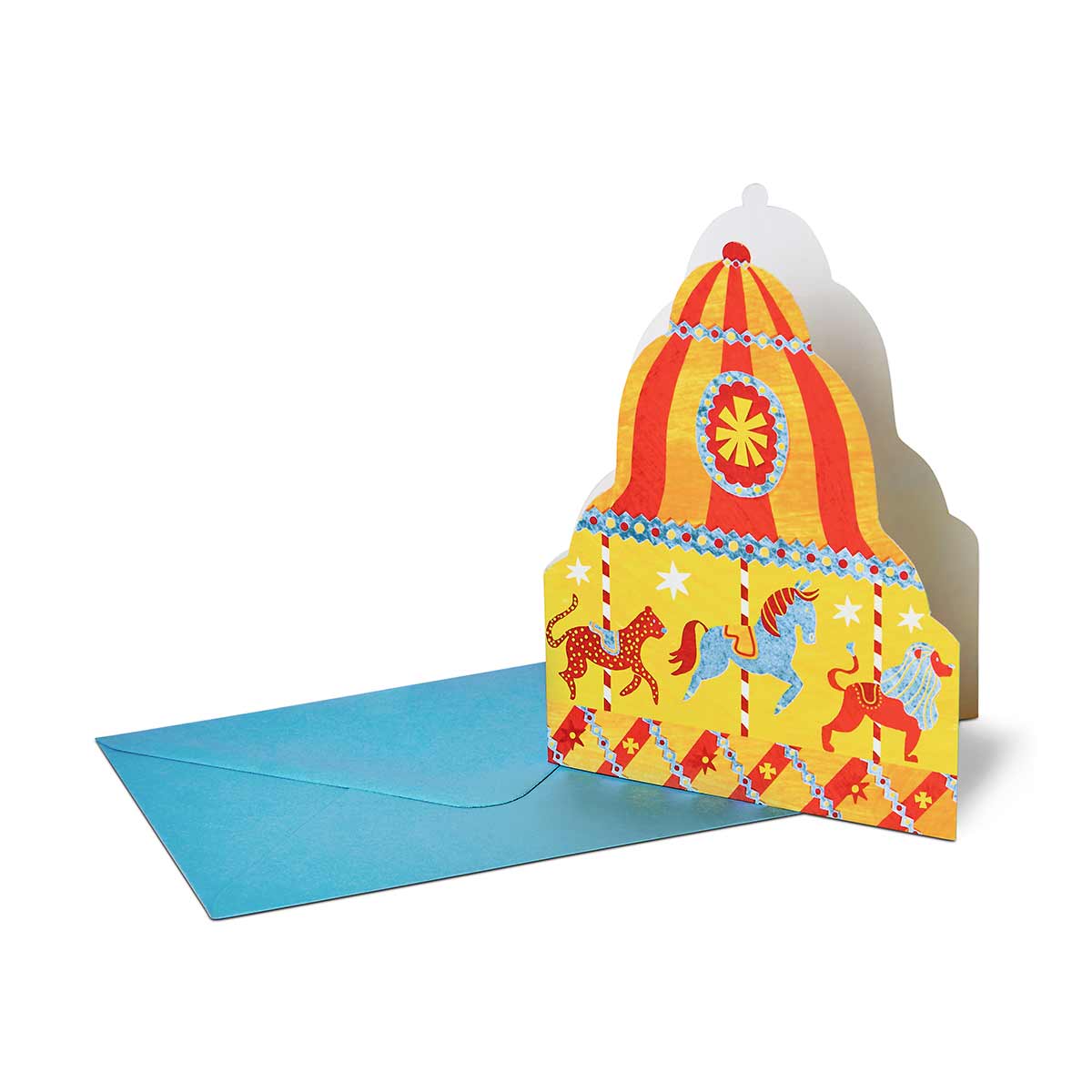 Mortlake Papers Carousel Shaped Greeting Card [Made in the UK]