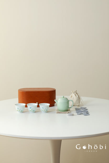 Gohobi Travel Tea Set – Handmade Portable Gongfu Travel Tea Set with Leather Case