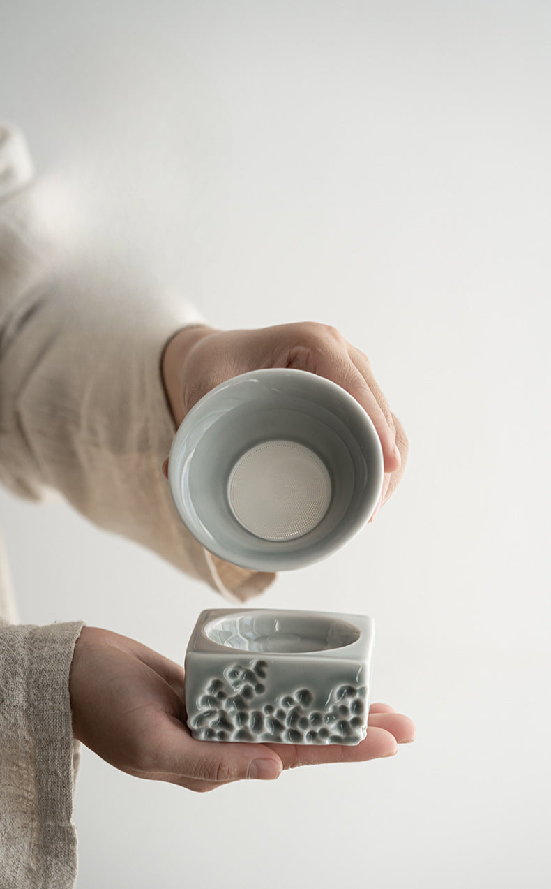 Gohobi Japanese Ice Gray Glaze Lake Stone Filter