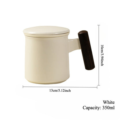 Gohobi Ceramic Office Mug with Infuser and Lid