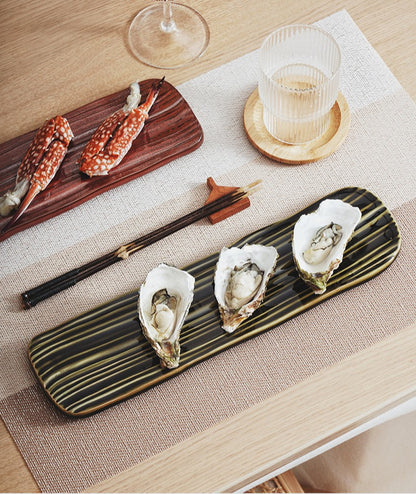 Gohobi Hand-Painted Rectangular Sushi Plate