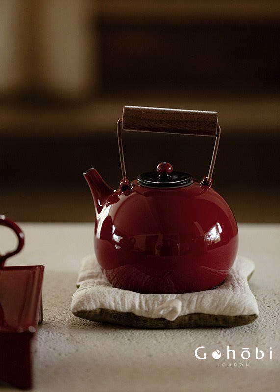 Gohobi Japanese Red Beam Teapot – Alcohol Lamp Style Tea Brewer