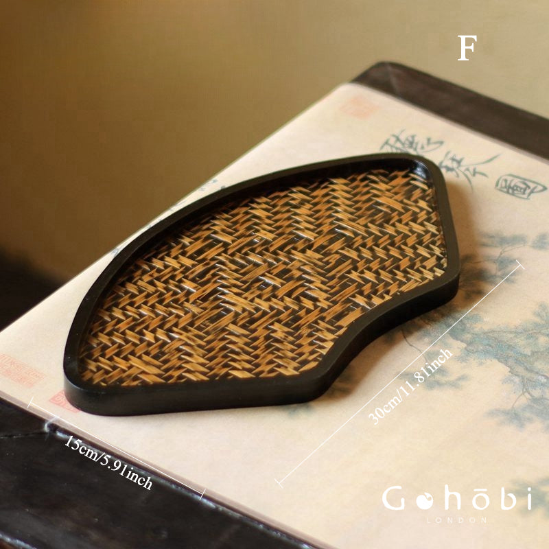 Gohobi Polished Bamboo Tea Tray – Bamboo Woven Gongfu Tea Tray