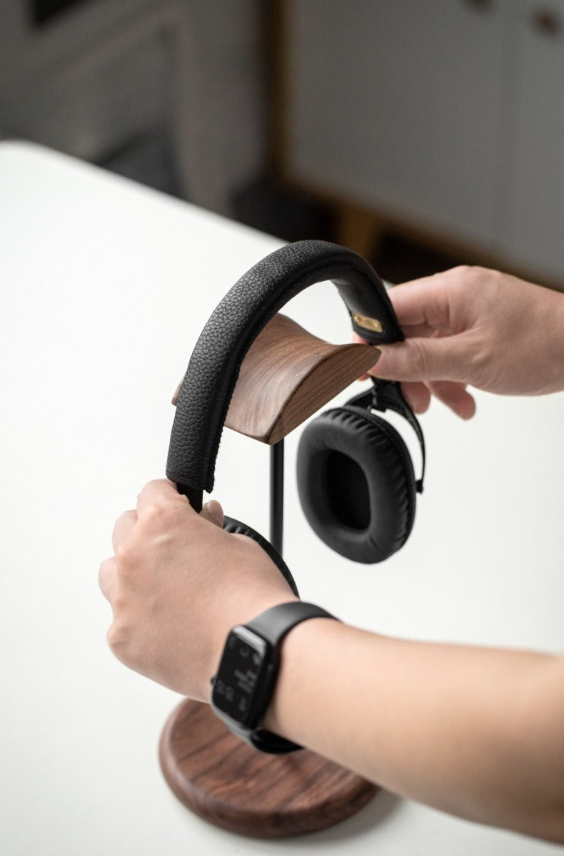 Gohobi Black Walnut Wooden Headphone Stand