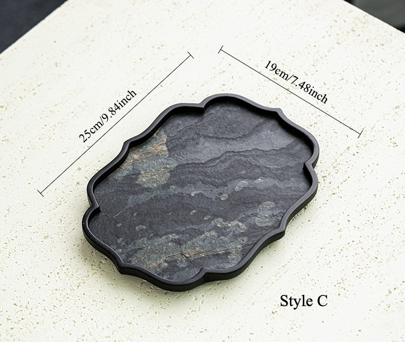 Gohobi Wabi-Sabi Stone Panel Tea Tray