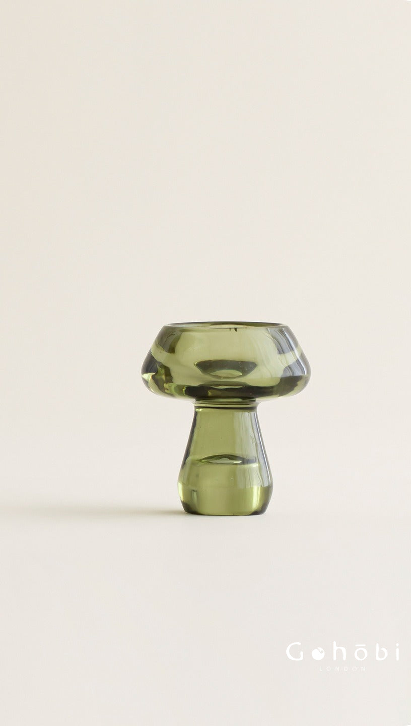 Gohobi Mushroom Glass Incense Holder – New Chinese Style Desktop Incense Tray