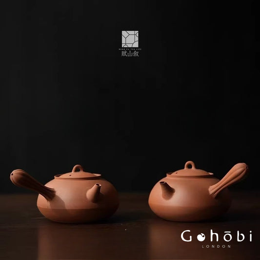 [賦山敘 x Gohobi] Gohobi Side Handle Ceramic Teapot – Red Clay Pot with Charcoal Stove or Electric Heating Kettle