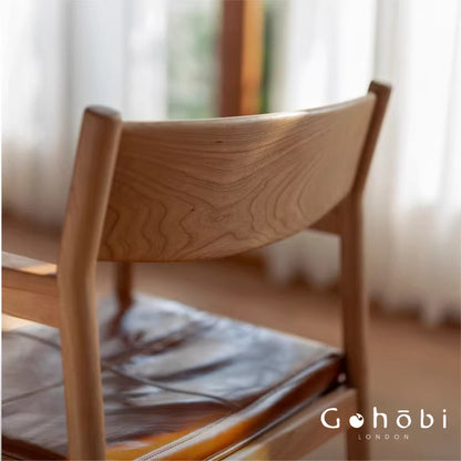 Gohobi Handmade Solid Wood Curved Armchair – Study Chair Office Seat Leisure Home Bedroom Chair | FSC Certified Furniture