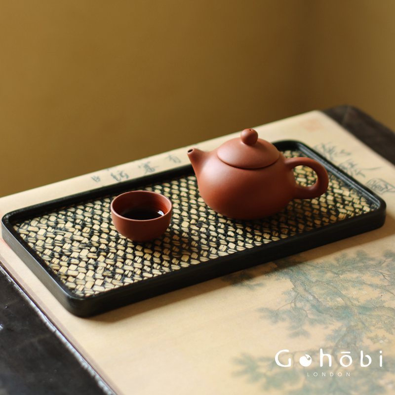 Gohobi Polished Bamboo Tea Tray – Bamboo Woven Gongfu Tea Tray