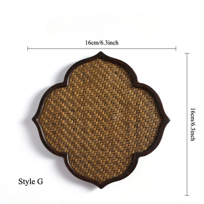 Gohobi Bamboo Mat Surface Tea Tray