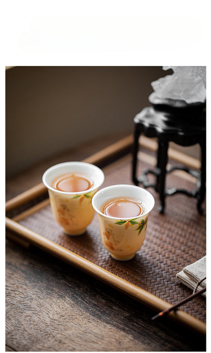 Gohobi Hand-Painted Osmanthus Ceramic Tea Cup