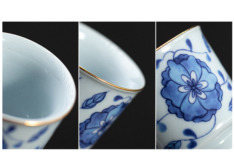 Gohobi Blue and White Twining Lotus Fu Gui Cup