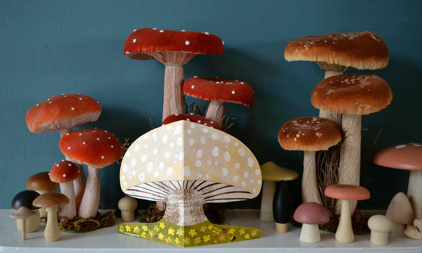 Mortlake Papers Spring Mushroom Die-Cut Greetings Card [Made in the UK]