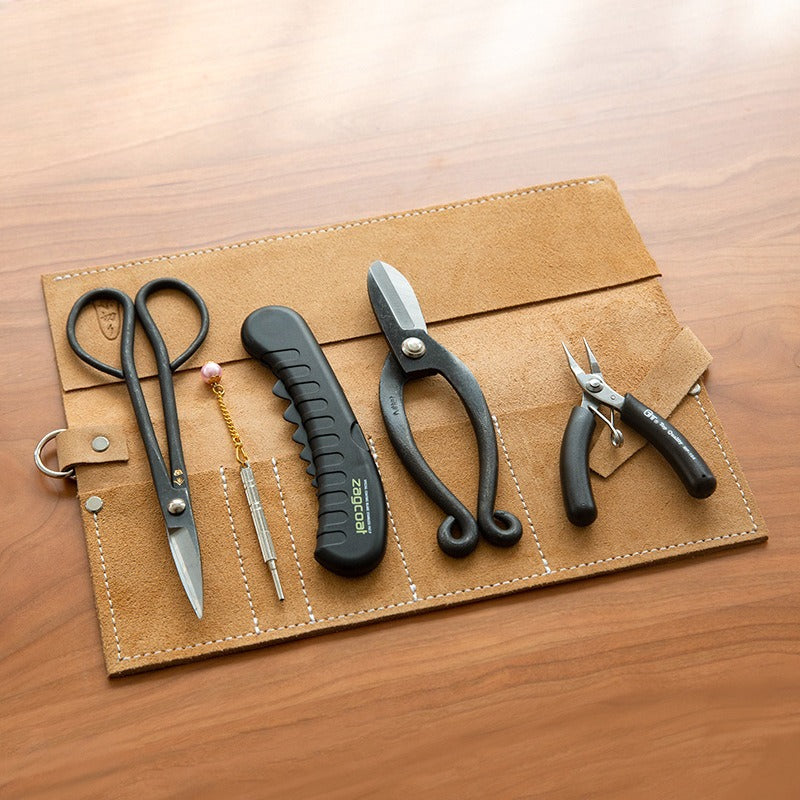 Gohobi Japanese Ikebana Florist Tool Kit – Flower Scissors, Water Injector & Tool Bag Set