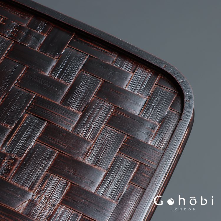 Gohobi Polished Bamboo Tea Tray – Bamboo Woven Gongfu Tea Tray