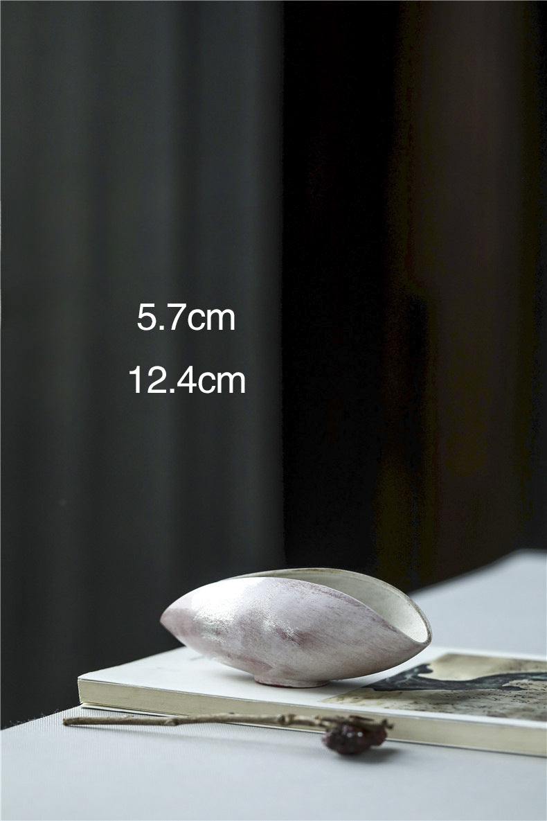 Gohobi Ceramic Gongfu Tea Pink and Silver Blushing Tea Scoop