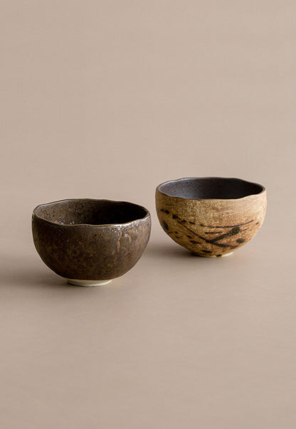 Gohobi Japanese Minoyaki Coarse Pottery Rice Bowl – Wabi Sabi Handmade Soup Bowl | Made in Japan