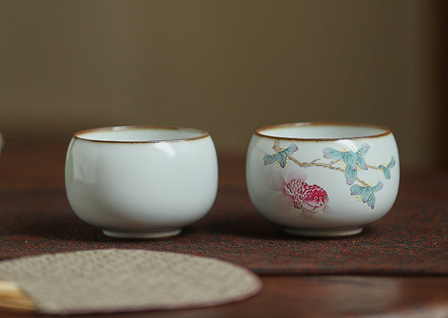 Gohobi Hand-painted Goldfish Osmanthus Ceramic Tea Cup