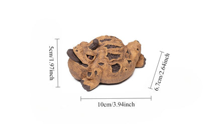 Gohobi Yixing Purple Clay Three-Legged Golden Toad Tea Pet – Handmade Lucky Ornament