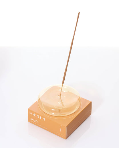 Gohobi x MÆGEN Dimple - Hand Blown Glass Incense Holder Yellow