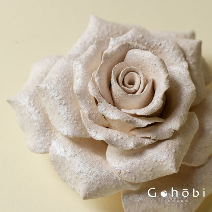 Gohobi Handmade Floral Incense Holder 002 - Black Peony and White Rose