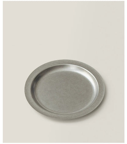 Gohobi Retro Stainless Steel Shallow Dessert Plate