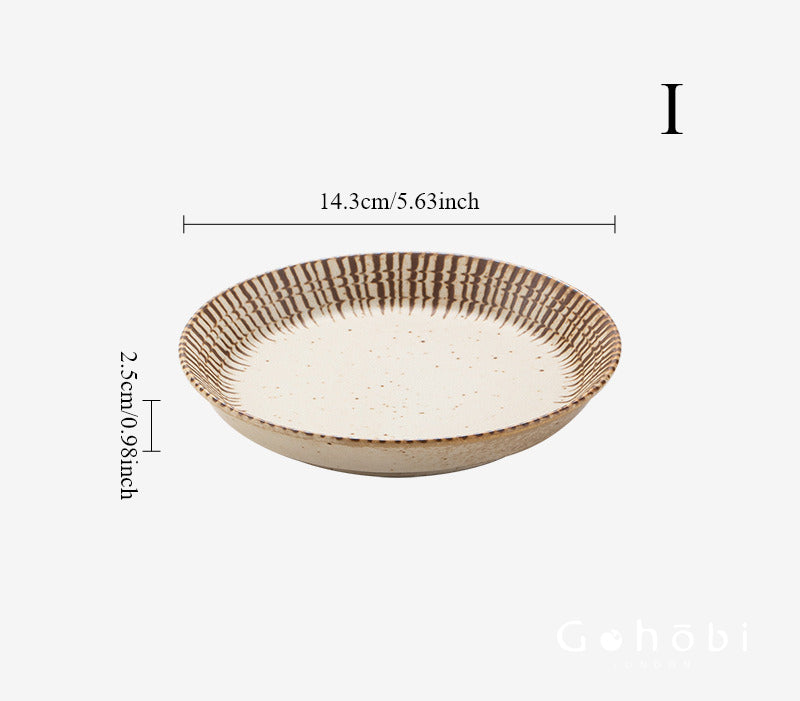Gohobi Japanese Mino-yaki Pine Leaf Ceramic Plate [Made in Japan] – Retro Light Luxury Tableware