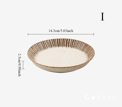 Gohobi Japanese Mino-yaki Pine Leaf Ceramic Plate [Made in Japan] – Retro Light Luxury Tableware
