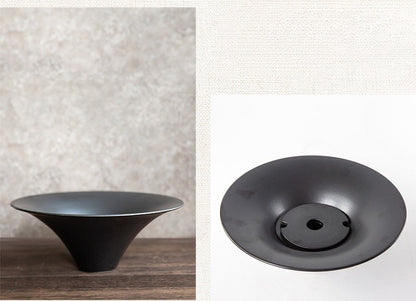 Gohobi Japanese Ikebana Ceramic Flower Bowl – Matte Zen Large Flower Arrangement Vase
