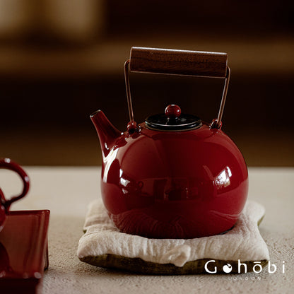Gohobi Japanese Red Beam Teapot – Alcohol Lamp Style Tea Brewer
