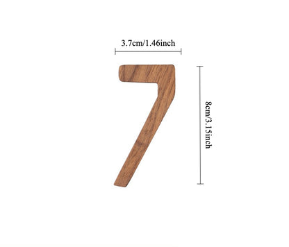 Gohobi Walnut Wood Number Wall Decor