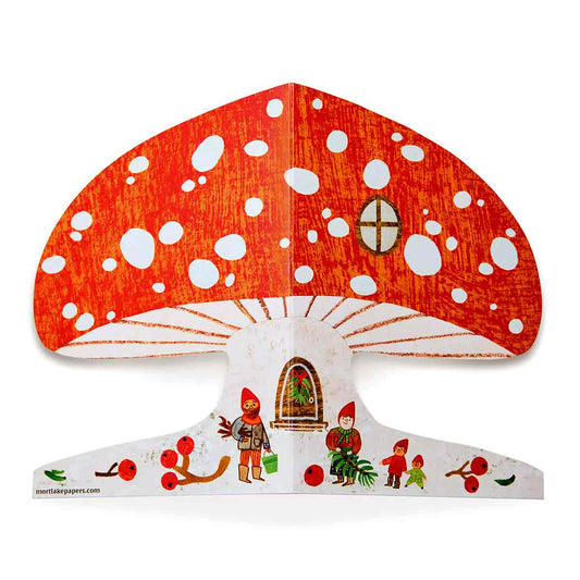Mortlake Papers Snowy Mushroom Card | Christmas Card | Toadstool Card | Greeting Card [Made in the UK]