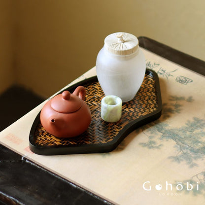 Gohobi Polished Bamboo Tea Tray – Bamboo Woven Gongfu Tea Tray
