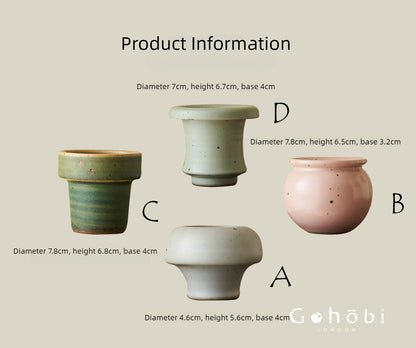 Gohobi Japanese Ikebana Mini Ceramic Vase – Jingdezhen Wabi-Sabi Desktop Flower Vase