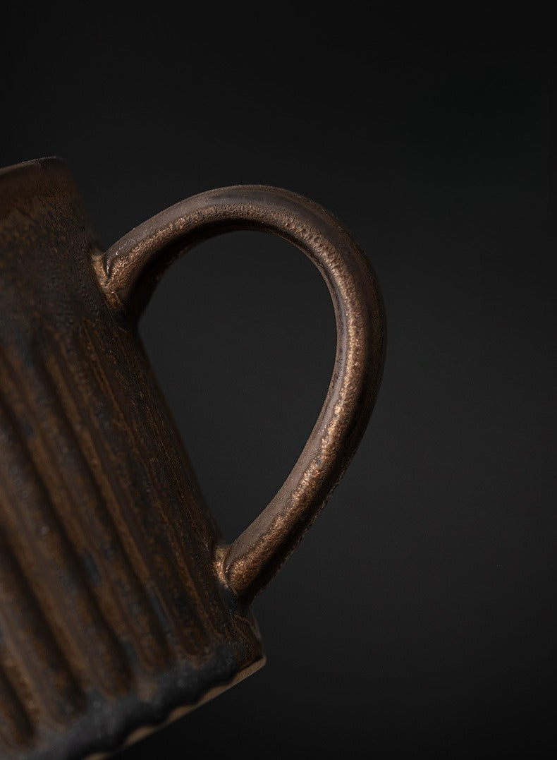 Gohobi Chinese Vintage Gilded Ceramic Coffee Cup with Saucer