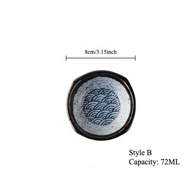 Gohobi Creative Japanese Ceramic Wave Pattern Sauce Dish