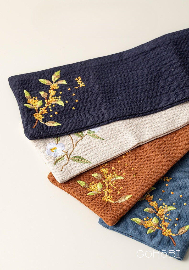 Embroidered tea towel household fabric tea party small square towel tea table towel rag new Chinese absorbent pot towel tea cloth