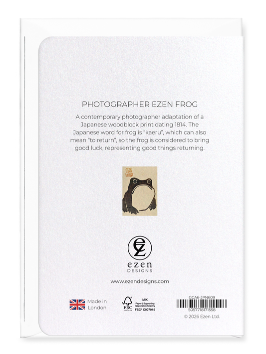 Ezen Designs PHOTOGRAPHER EZEN FROG: Greeting Card [Made in the UK]