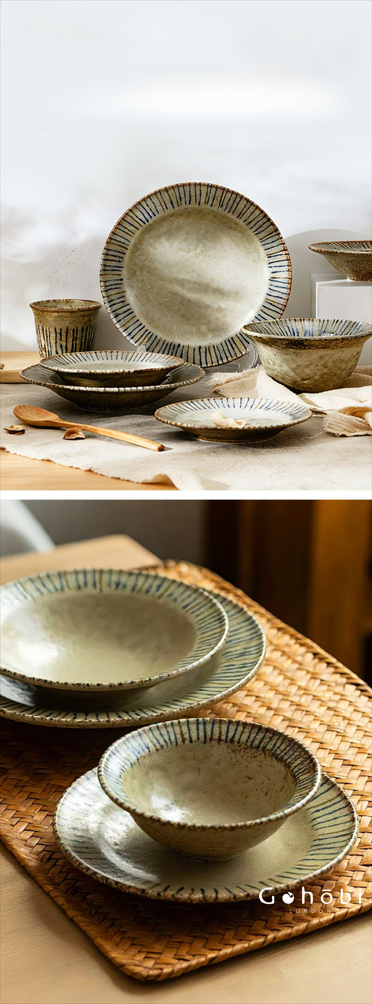 Gohobi Japanese Mino-yaki Pine Leaf Ceramic Plate [Made in Japan] – Retro Light Luxury Tableware