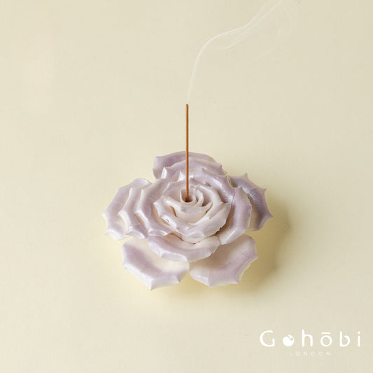 Gohobi Handmade Floral Incense Holder 005 - Purple Pink Rose