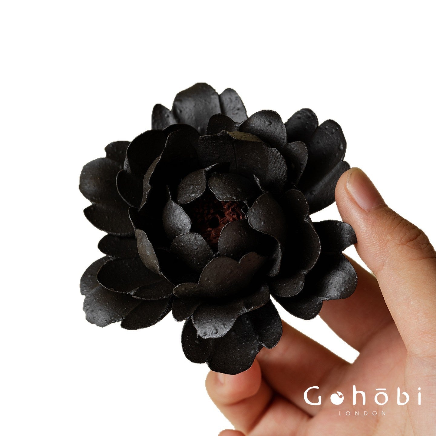 Gohobi Handmade Floral Incense Holder 002 - Black Peony and White Rose