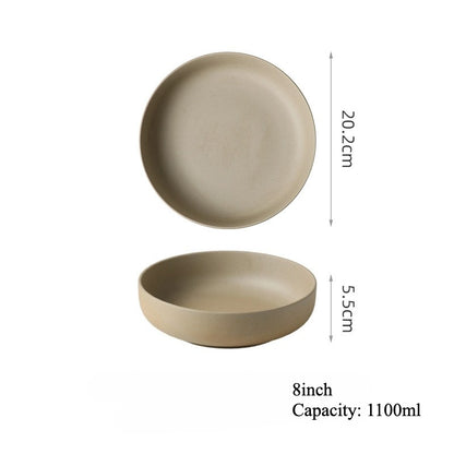 Gohobi Japanese Vintage Ceramic Deep Plate