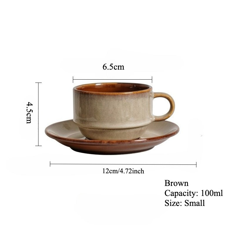 Gohobi Ceramic Coffee Cup and Saucer Set