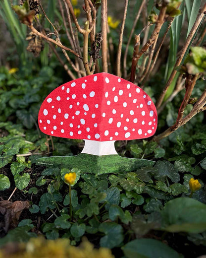 Mortlake Papers Red Mushroom Shaped Greeting Card [Made in the UK]