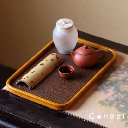 Gohobi Polished Bamboo Tea Tray – Bamboo Woven Gongfu Tea Tray