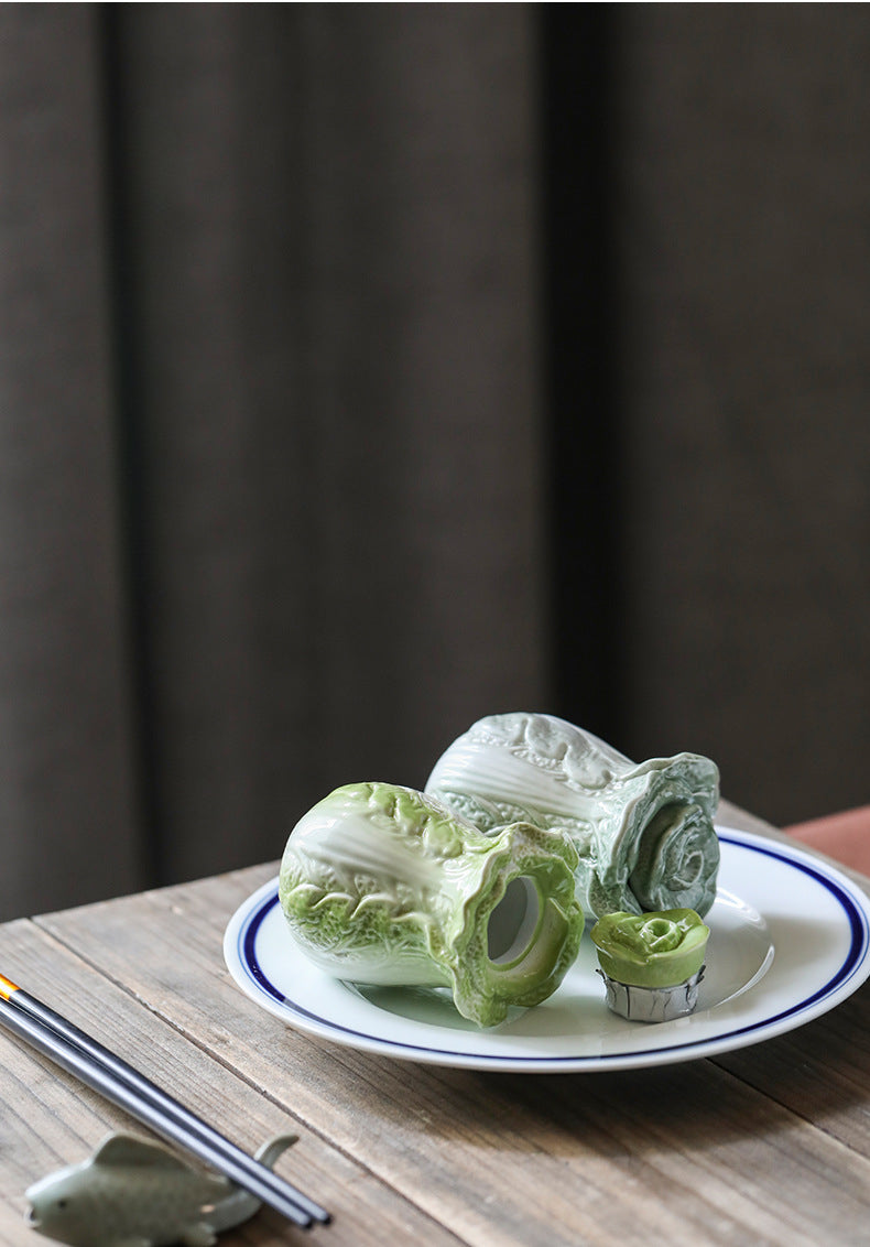 Gohobi Ceramic Cabbage Tea Container